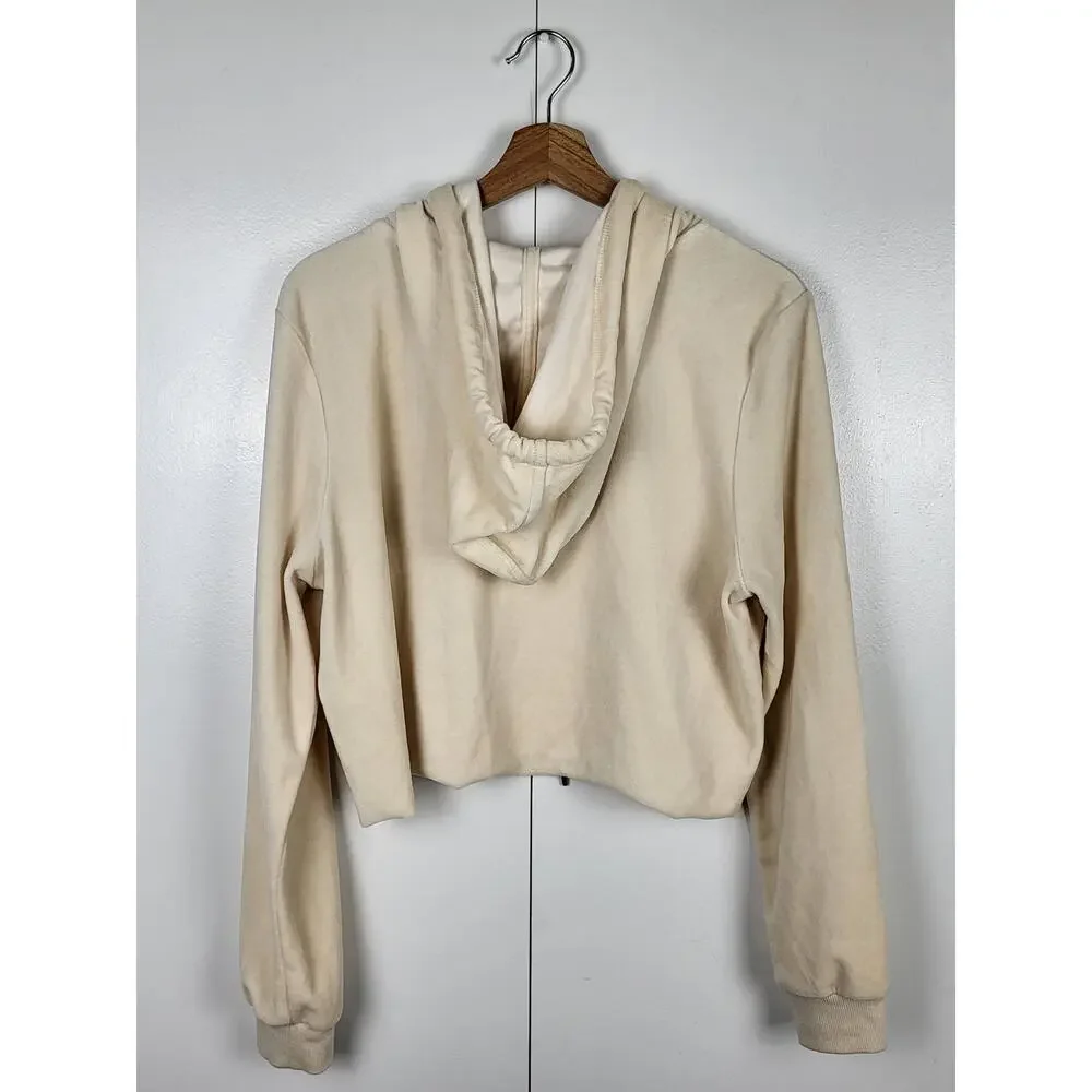 True Religion Velvet Cropped Pullover Sweatshirt Hoodie | Large - Picture 6 of 8